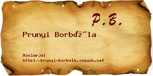 Prunyi Borbála névjegykártya